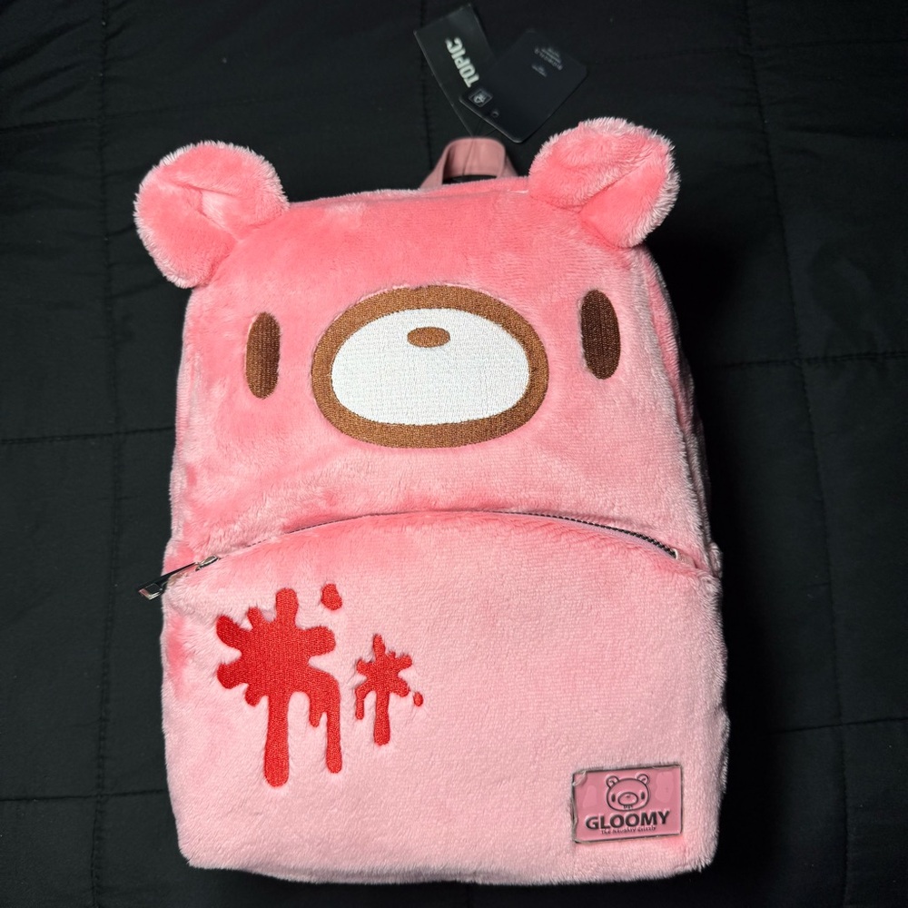 NWT Gloomy Bear Pink Plush Backpack